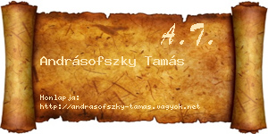 Andrásofszky Tamás névjegykártya