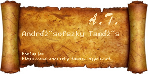 Andrásofszky Tamás névjegykártya
